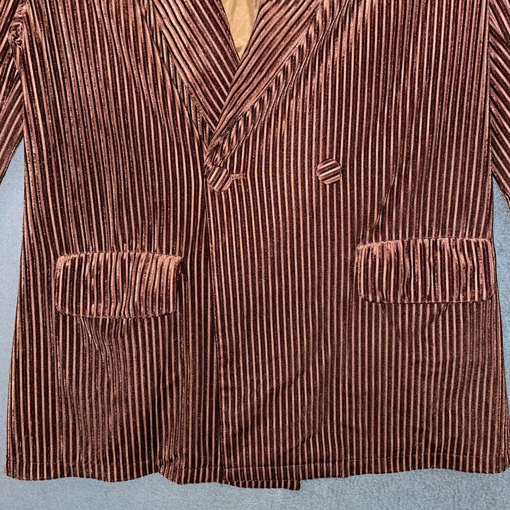 Nasty Gal Blazer Jacket Ribbed Velvet Double Breasted Brown Bronze Size 8 - Picture 5 of 16